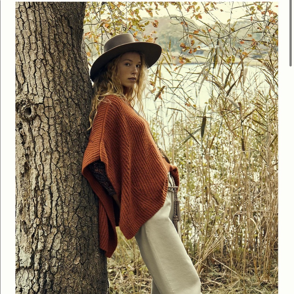 Anthropologie Trimmed Wool Boater Hat